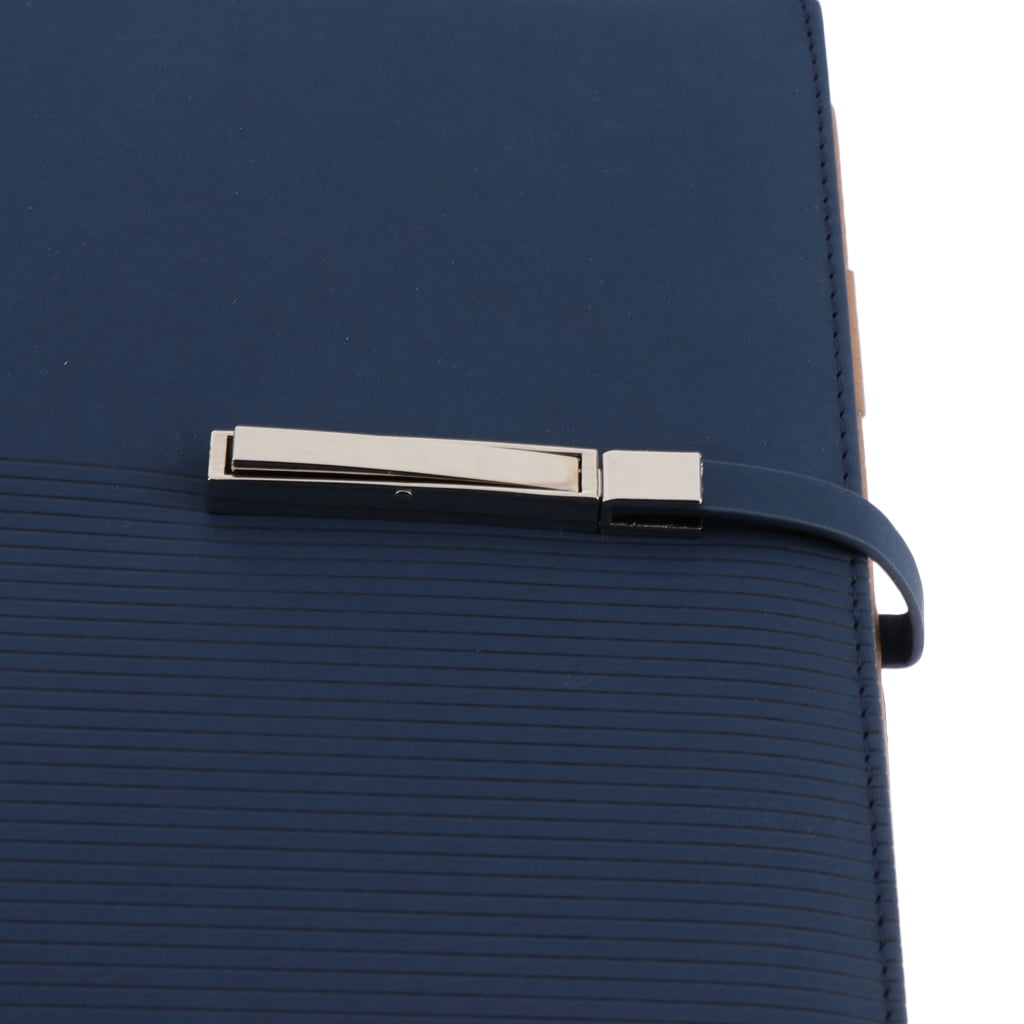 Axioma A5 Size Leather Notebook Loose Leaf Memo Diary Notebook with Buckle Blue