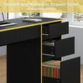 thumbnail image 5 of DreamCurship 58 Inch Executive Desk, Computer Desk with 7 Drawers, Home Office Desk for Work and Study, Black, 5 of 8