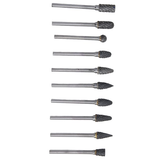 Cabezal de pulido de Acero de tungsteno Bling Bling 10 piezas lima rotatoria Patrón doble