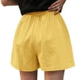 thumbnail image 4 of Linen Shorts for Women, Audhol Women's Summer Linen High Waisted Casual Thin Wide Leg Shorts Shorts for Women Yellow 2XL, 4 of 5
