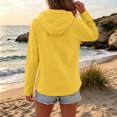 thumbnail image 5 of V Neck Pullover Hoodie Womens Fall V Lightweight Soft Long Sleeve Drawstring Sweatshirt with Pocket 2026 Daily Tops Yellow M, 5 of 9