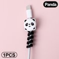 thumbnail image 1 of USB Cable Protector Cute Cartoon Data Line Protective Cover Charging Cable Earphones Cable Usb Winder Wire Cord Organizer Cover A 1Pcs-Panda, 1 of 6