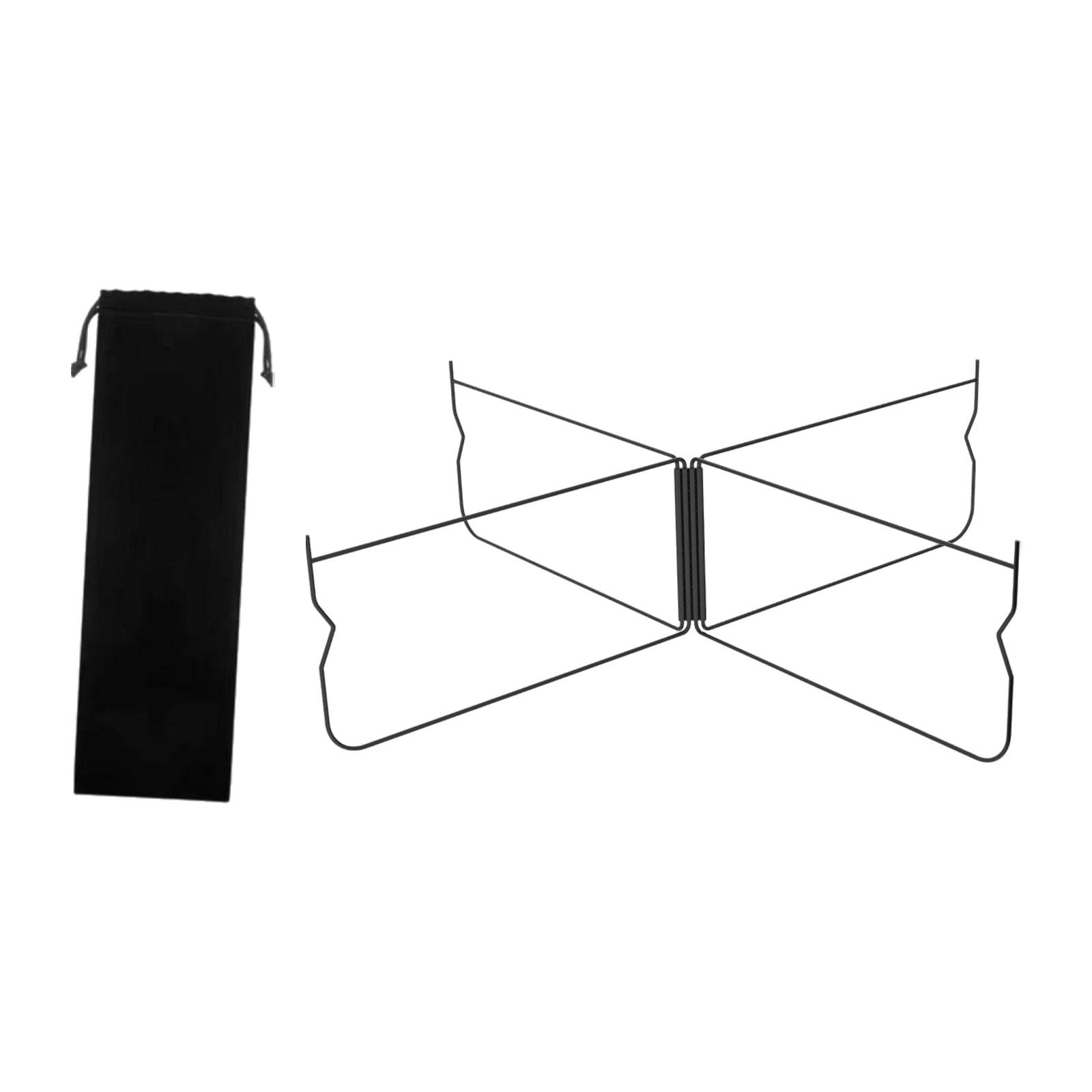 harayaa Foldable Stand Compact Metal Suitcase Rack for Outdoor Fishing Travel Black Curved