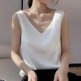 thumbnail image 2 of QHFBli Womens Silk Satin Tank Tops V Neck Casual Cami Sleeveless Camisole Blouses Summer Basic Tank Shirt, 2 of 5
