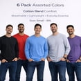 thumbnail image 3 of BILLIONHATS 6 Pack Mens Long Sleeve Colorful T-Shirts, Cotton - Crew Neck Bulk Tees for Men, Wholesale Sleeved Tshirt Packs, 3 of 8
