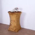 thumbnail image 3 of BalsaCircle Gold Round Fitted Cocktail Table Cover Crushed Velvet Tablecloth Party Events Decorations Supplies, 3 of 8