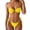 Yellow, variant on Daznico Women's Metal Ring Bikini Set, Underwire Push Up Top with Tie Side Bottoms,L