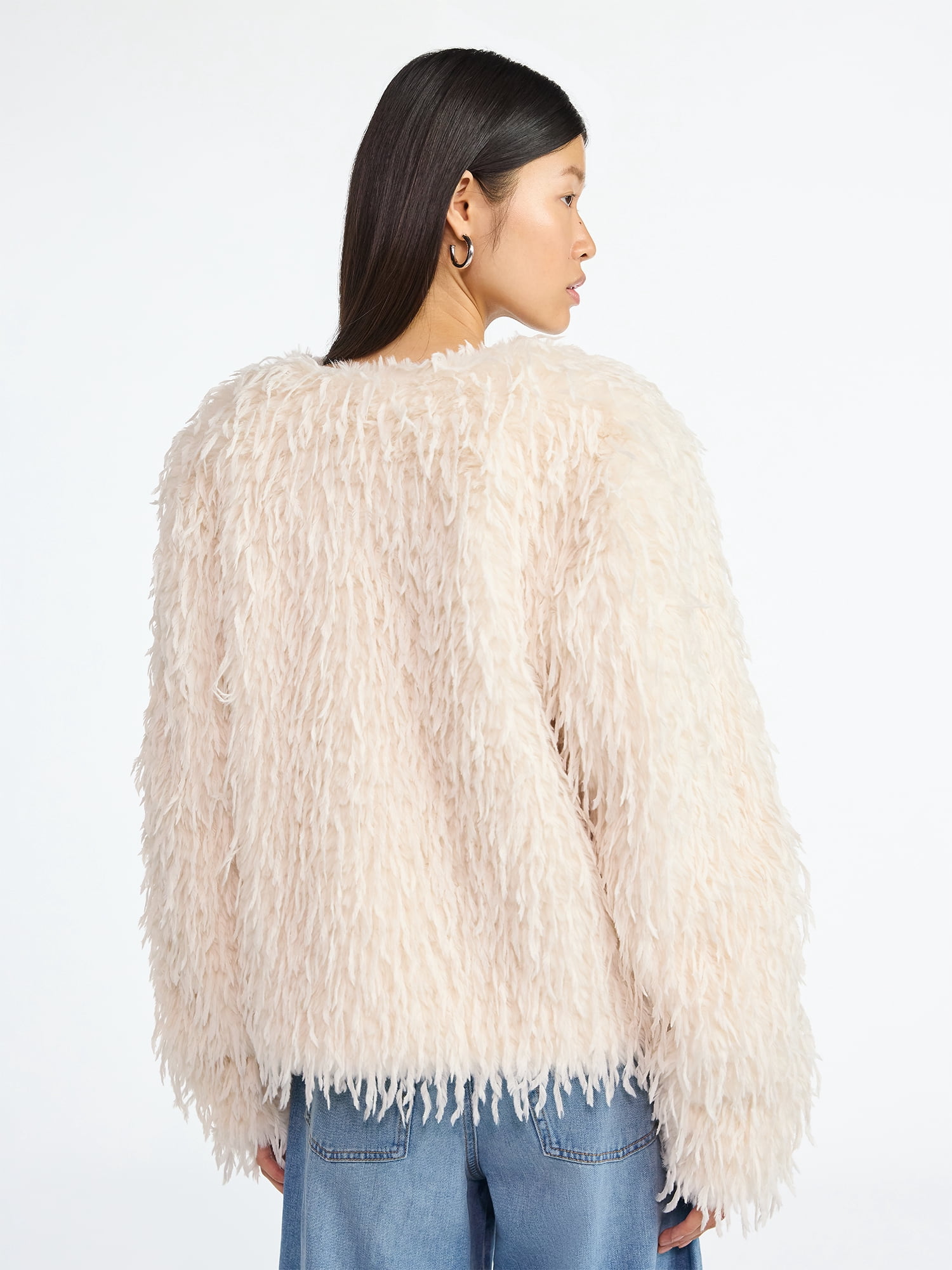 Scoop Women's and Women's Plus Whispy Faux Fur Jacket, Sizes XS-4X