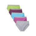 thumbnail image 4 of Fit for Me by Fruit of the Loom Women's Plus Heather Cotton Hi-Cut Panties - 5 Pack, 4 of 7