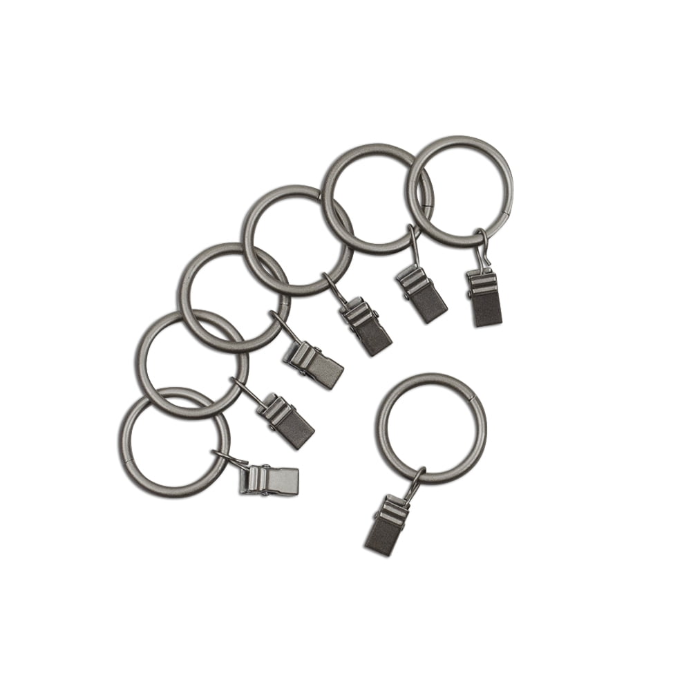 Mainstays Curtain Clip Rings Pewter, Set of Seven