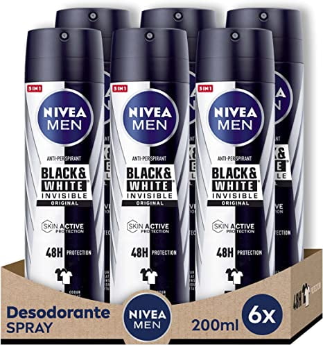 Geschatte vrijheid Beheer 6 x Nivea Invisible For Black & White Men Anti-Perspirant Spray 150ml Each  6 Pack - Walmart.com