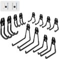 thumbnail image 1 of 12 Piezas Gancho de Almacenamiento de Pared, 12 Piezas Gancho de Garaje, Gancho de Pared de Acero con 3 Soldaduras en Lugar de 2 Más Fuertes para Escaleras, Bicicletas, Tuberías, Herramientas Eléctric, 1 of 5