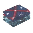 thumbnail image 6 of Ryvnso 2 PCs Hand Towels Sets Snowflakes on Checkered Cotton Face Towel snowflakes Glitter, 6 of 8