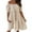 Beige, variant on Sngxgn Women's V Neck Swing Ruffle Long Sleeve Mini Dress(Beige,L)