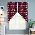 thumbnail image 5 of Valentine's Day Kitchen Window Curtains, Swag Curtains Valance for Bedroom Living Room Bathroom, Love Heart Modern Abstract Art Romantic Rod Pocket Window Curtain Block Drapes 2 Panels 36"x36", 5 of 5