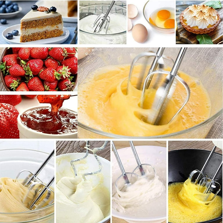 Hand Mixer Electric, Kitchen Cake Mixer & Whisk for Baking, 7-Speed  Lightweight Hand Held Cream Food Beater & Eggbeater with Egg Sticks and  Dough