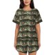 thumbnail image 1 of Balery Largemouth Bass Fish Conjunto de Pijama para Mujer con Estampado, Dos Piezas de Manga Corta y Shorts, Ropa de Dormir Suave con Cuello Redondo y Bolsillos-3X-Large, 1 of 6