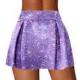 thumbnail image 4 of XIAOCHA Women's Sparkly Athletic Skirt High Waist Split Hem Skort Stretchy Casual Running Skort, 4 of 6