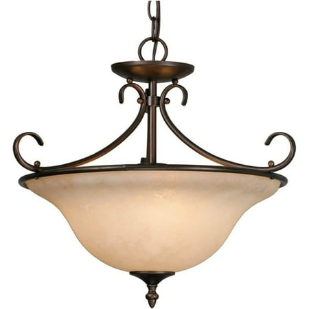 

ByEUcuk 8606-SF RBZ-Tea Homestead Semi-FlushPendant 18-12-Inch W by 15-Inch H 16-34-Inch H Rubbed Bronze