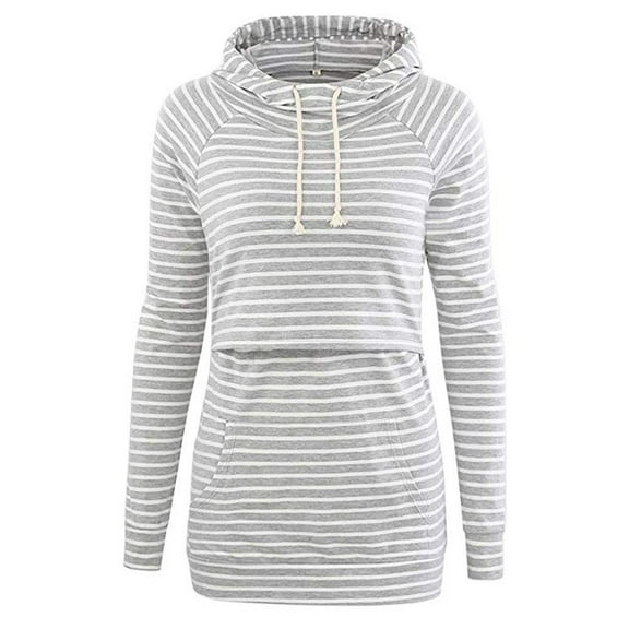Celivon Womens Maternity Nursing Tops Long Sleeve Breastfeeding Shirt Hoodie Flattering Comfy Pregnancy Clothes
