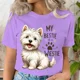 thumbnail image 3 of Camiseta con citas de razas de perros bonitos de My Bestie Is A Westie, camiseta divertida con estampado de patas de perro para mujer, regalo para amantes de los animales de dibujos animados, camiseta, 3 of 5