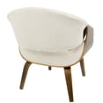 thumbnail image 2 of Curvo Mid-Century Modern Armchair in Walnut and Cream Fabric, 2 of 2
