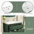 thumbnail image 4 of ENSHUI 30" Wall Mounted Bathroom Vanity with Resin Sink and 2 Drawers, Solid Wood Cabinet, Green, 4 of 12