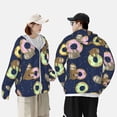 thumbnail image 6 of Daiia Sloth with Donuts UPF 50+ Sun Protection Hoodie Jacket Lightweight Long Sleeve Sun Shirt for Women Men with Pocket Hiking Outdoor-Small, 6 of 9
