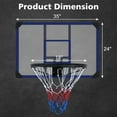 thumbnail image 4 of Wall-Mounted Basketball Hoop 35x24" Shatterproof Backboard Foldable Design Durable Metal Construction All-Weather Mesh for Indoor/Outdoor Home Gym Use, 4 of 6
