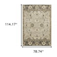 thumbnail image 3 of 6' X 9' Grey Brown Tan And Beige Oriental Power Loom Stain Resistant Area Rug, 3 of 10