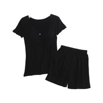 ZVNAΖH Pregnant Clothes for Women, Comfy Lounge Sets for Pregnant Women, Maternity Nursing Short Sleeve Tops for Breastfeeding