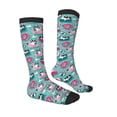 thumbnail image 3 of Picia Women Crew Soft Moisture-wicking Socks Swimming Bulldog Pattern Design Cotton Socks, One Size fit All, 3 of 9