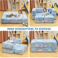 thumbnail image 4 of LinkRomat Replacement Slipcover for Children's Sofa, Soft and Durable with Easy-Clean Fabric, Pattern Blue Dinosaur, 4 of 10
