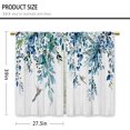thumbnail image 2 of Farmhouse Navy Blue Eucalyptus Kitchen Curtains Floral Botanical Leaf Wooden Small Short Cafe Window Curtains Rustic Flower Plant Herb Bathroom Drapes Treatment Tier Curtains (27.5x39 Inch), 2 of 6