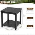 thumbnail image 3 of HYJY Patio Small Side Table, Acacia Wood 18 inch Double-Deck Coffee Table with Storage Tier for Living Room, Garden, Balcony, Porch, Deck (Black), 3 of 9