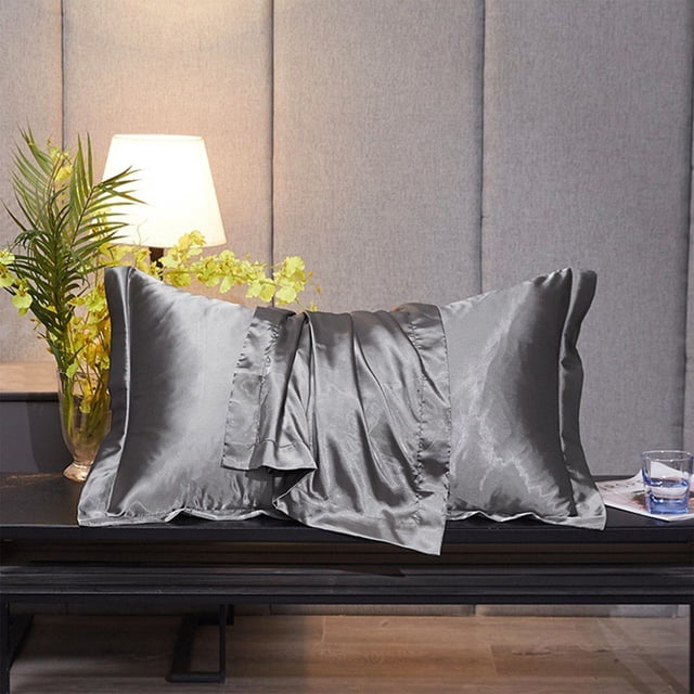 Xihbxyly Funda de Almohada de Seda Satinada, Tejido Suave y Transpirable, Superficie Lisa y Brillante, Ideal para El Cuidado Del Cabello y La Piel, Efecto Refrescante, Opciones Multicolor, Tamaño Est