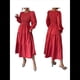 thumbnail image 3 of Vestido de Otoño para Invitada de Boda, con Mangas Largas, Volantes, Cuello Redondo, y Fluido. Rojo Óxido XL, 3 of 7