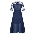 thumbnail image 4 of FAOWME Women's Dresses Vacation Beach Solid Color Party Embroidery Lace Chiffon Dress Sundress, 4 of 5