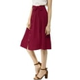 thumbnail image 3 of Unique Bargains Women's Button Front High Waist Belted Midi A-Line Skirt, 3 of 7