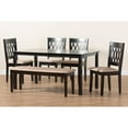 thumbnail image 5 of Baxton Studio Florencia Beige Fabric and Espresso Brown Wood 6-Piece Dining Set, 5 of 14
