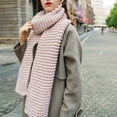 thumbnail image 2 of BWASD Winter Knit Scarf for Women Men Thicken Soft Warm Scarves Solid Color Cold Weathe Windproof Cable Oversized Long Shawl Wraps Couples Pink, 2 of 5