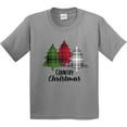 thumbnail image 3 of Inktastic Country Christmas Plaid Trees Youth T-Shirt, 3 of 5