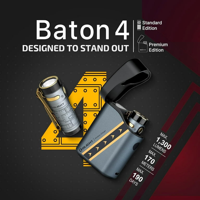 OLIGHT Baton 4 Premium Edition EDC Flashlight 1300 Lumens with