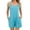 Blue, variant on Women's Short Jumpsuit Strapless Backless Smocked Bodice Ruffle Strap Wide Leg Casual Beach Vacation Party Romper with Pockets, Wine S