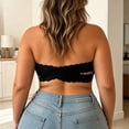thumbnail image 4 of Xijirk Women's Plus Size Strapless Scalloped Bandeau Bra Push-Up Support with Side Closure for Everyday Wear,2XL, 4 of 7