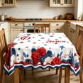 thumbnail image 5 of Tyidzon 4th of July Tablecloth, 60 inch Waterproof Stain Resistant Patriotic Star Round Table Cover for Independence Day Party Home Kitchen, 5 of 6