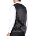 thumbnail image 3 of INSPIRE CHIC Chaleco para Hombre V-Neck Slim Fit Doble Botonadura Fiesta Disco Prom Noche de Club Sequin Chaleco 2XL Negro, 3 of 5