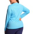 thumbnail image 3 of Charmo Womens Plus Size Long Sleeve Rash Guard Top UPF 50+ Swimsuit Swim Shirt, 3 of 6