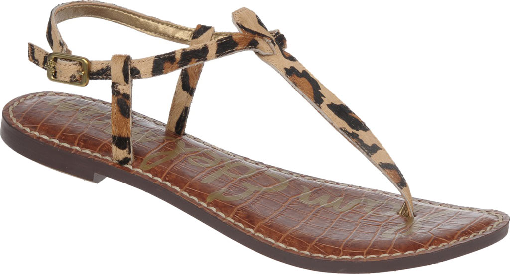 Women s Sam Edelman Gigi Thong Sandal New Nude Leopard Calf Hair Leather 12 M Walmart
