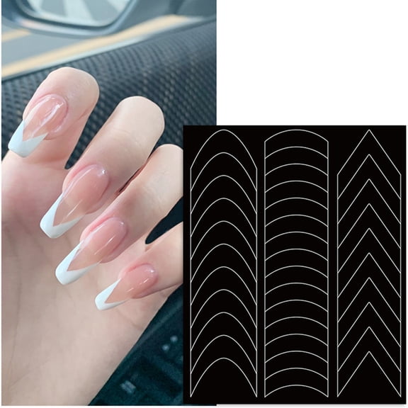 French Tip Guides Self-Adhesive French Manicure Strip Stickers for Edge Auxiliary Decoration Stencil Tools